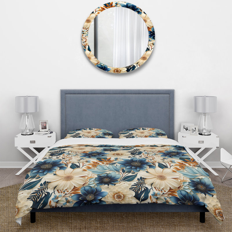 Literie de fleurs d'hibiscus Boho, Housse de couette pour grand lit et 2 taies décor