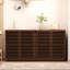 Armoire d'appoint Mira avec portes à lattes et tablettes réglables