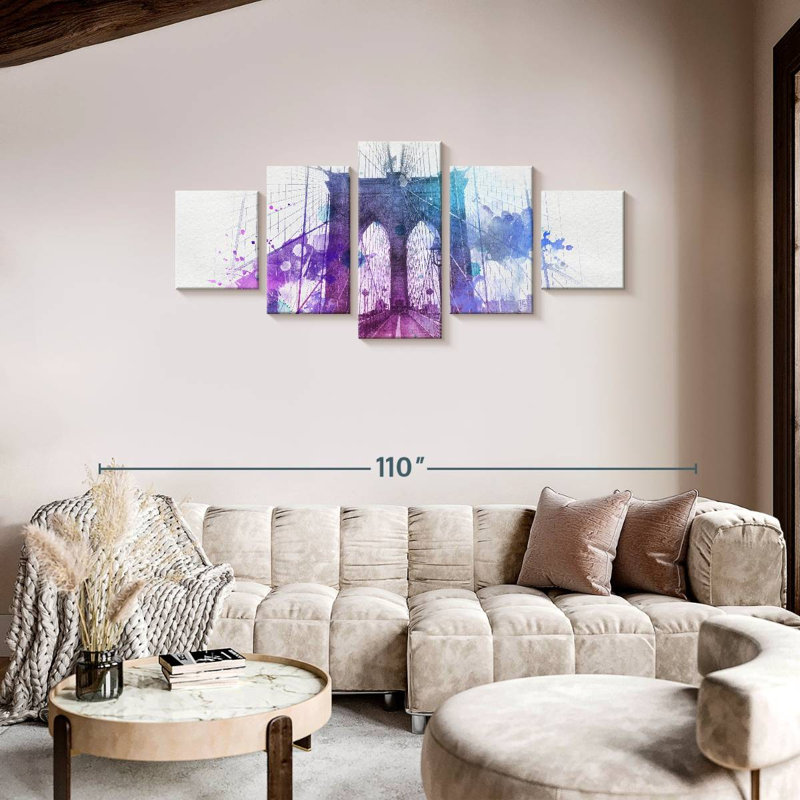 Abstract Brooklyn Bridge, 36" H x 80" W