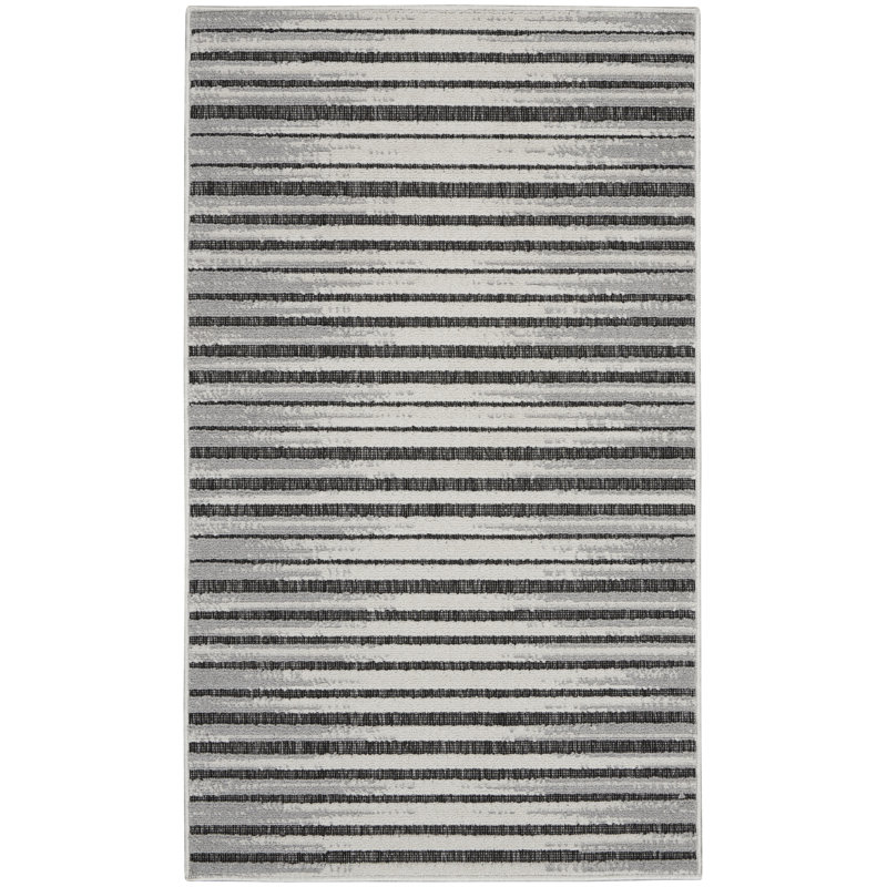 Anick Striped Indoor / Outdoor Rug, Rectangle 2'2" x 3'9"