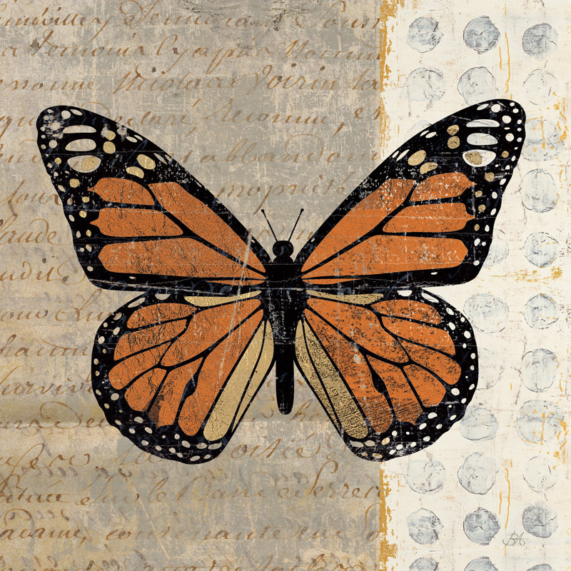 «Belindas Butterfly II» par Belinda Aldrich - reproduction d'art sur toile tendue, H 30 po x l 30 po, Non