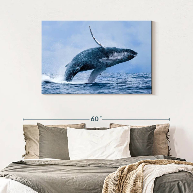 Brampt Leaping Humpback Whale, 30" H x 45" W