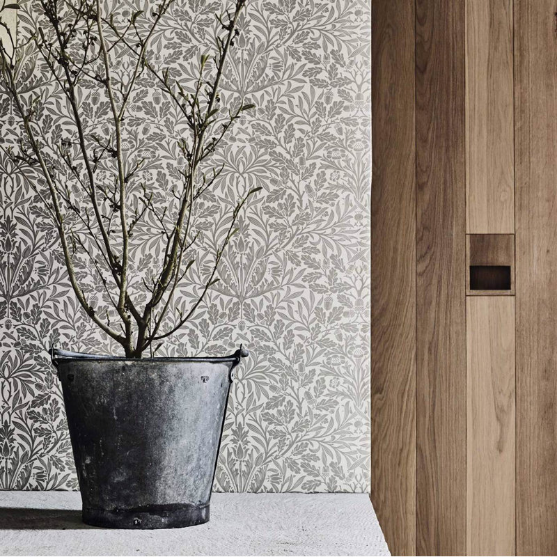 Pure Acorn Wallpaper, Linen/Ecru