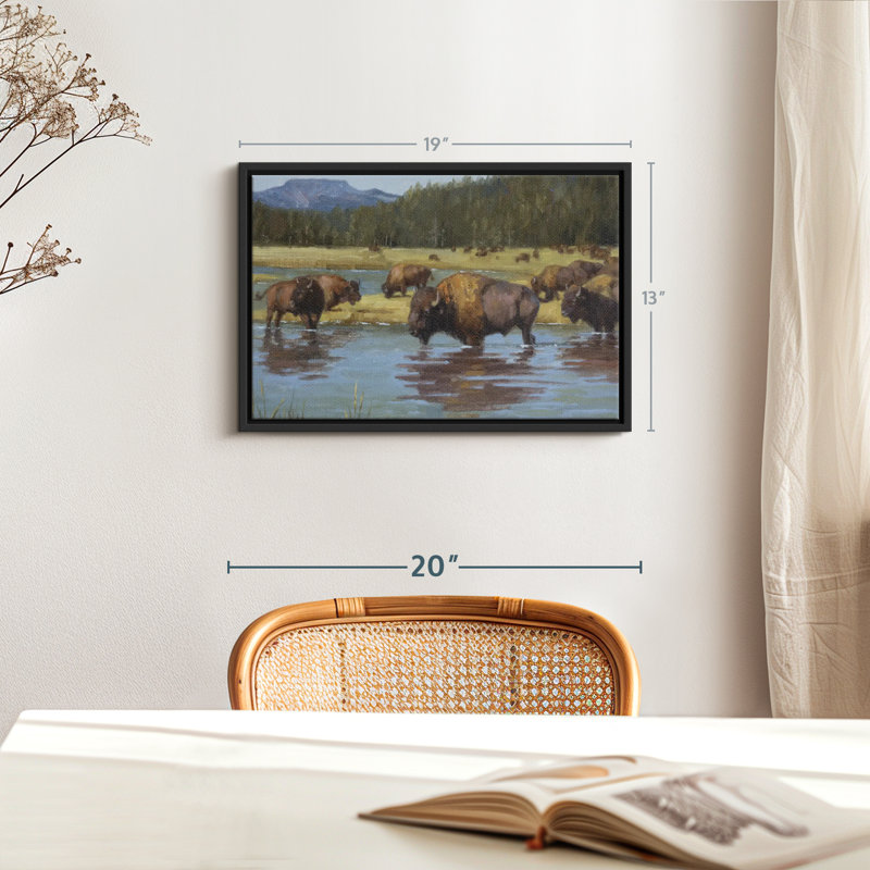 «Buffalo Crossing Wall Art», H 19 po x l 13 po