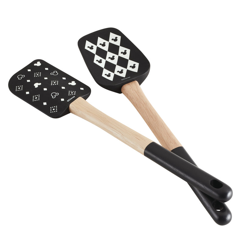 Disney Monochrome Silicone Spatula and Spoonula Set with Parawood Handles