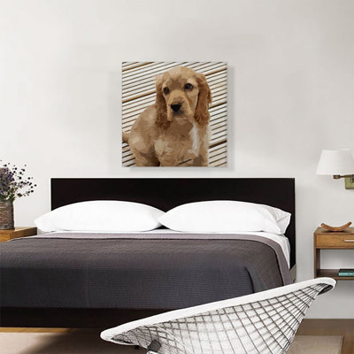 American Cocker Spaniel Dog Breed Lines - Reproduction d'art sur toile tendue