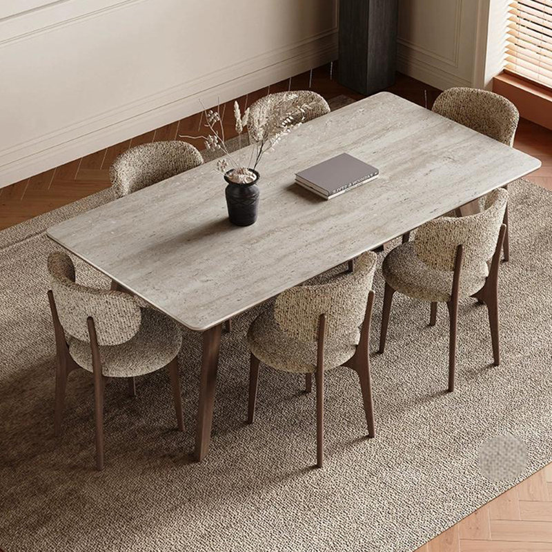 Élégante table en frêne blanc et chaises en chêne, H 29,52 po x L 55,11 po x l 31,49 po
