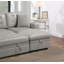 Canapé modulaire convertible gris clair en faux cuir convertible
