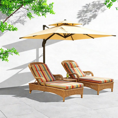 Modern Patio Umbrellas 10 ft Aluminum Adjustable Offset Shade for Pool
