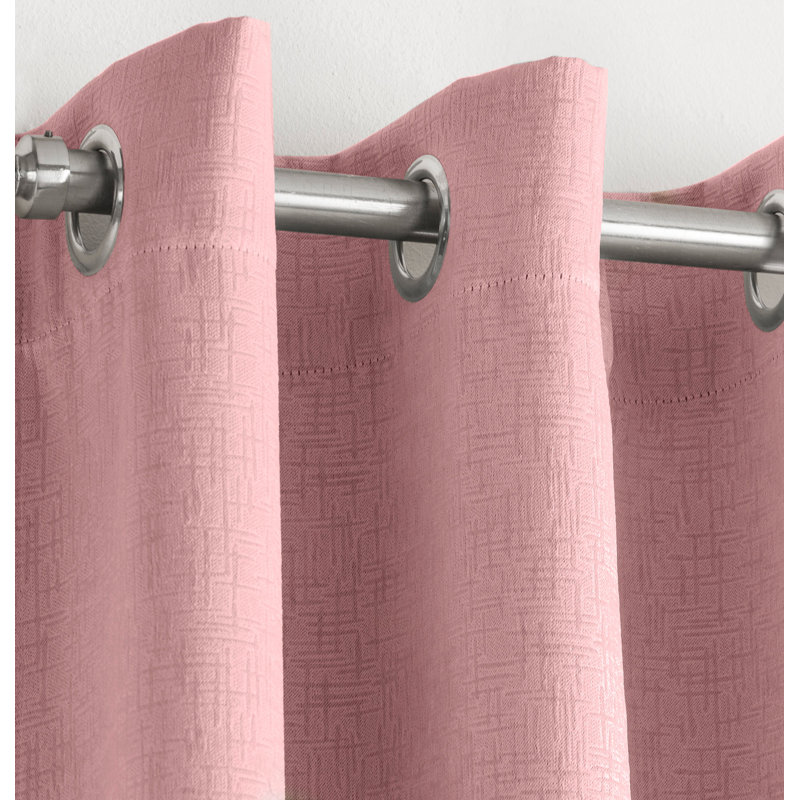 Biller Eyelet Thermal Light Reducing Curtain, 117cm Width x 137cm Drop, Pink