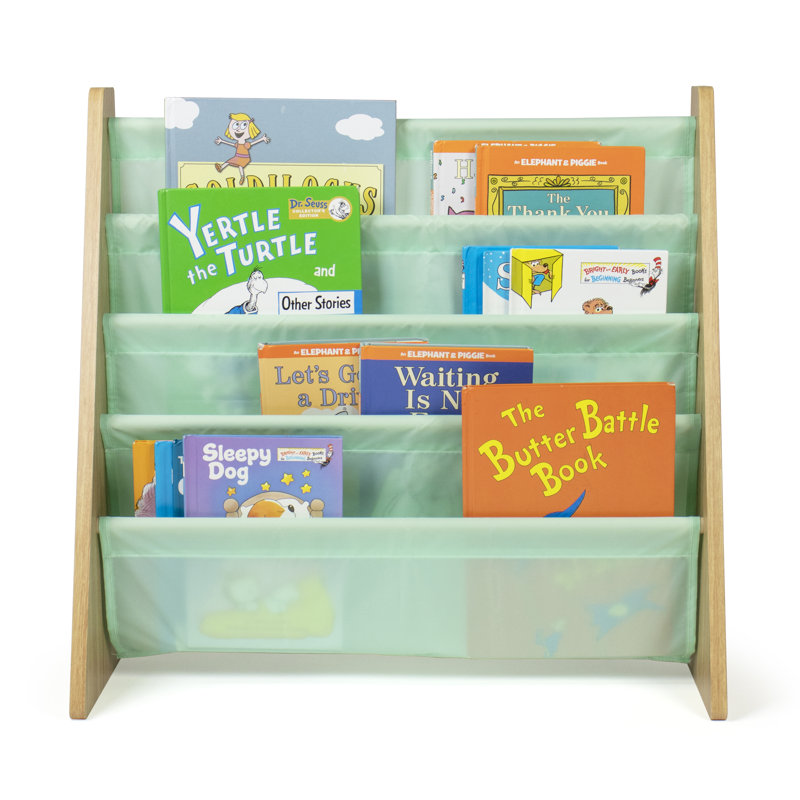 Présentoir de livres pour enfants Hoeft, Naturel / vert pâle
