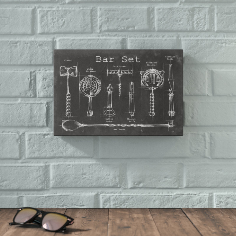 «Bar Set», peinture sur toile, H 8 po x l 12 po