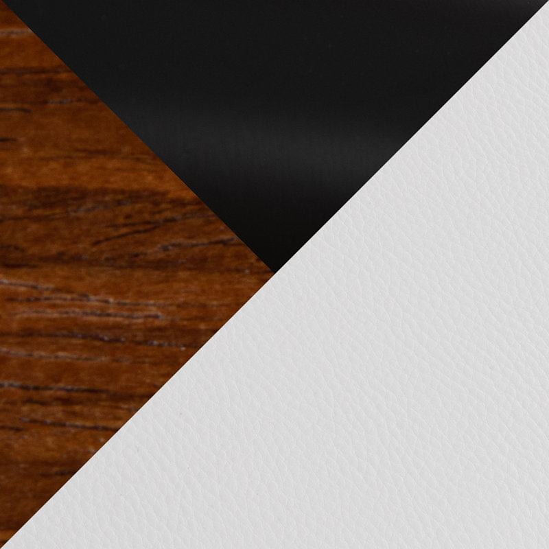 Tabouret de bar à hauteur fixe avec pivot, Blanc, Marron foncé