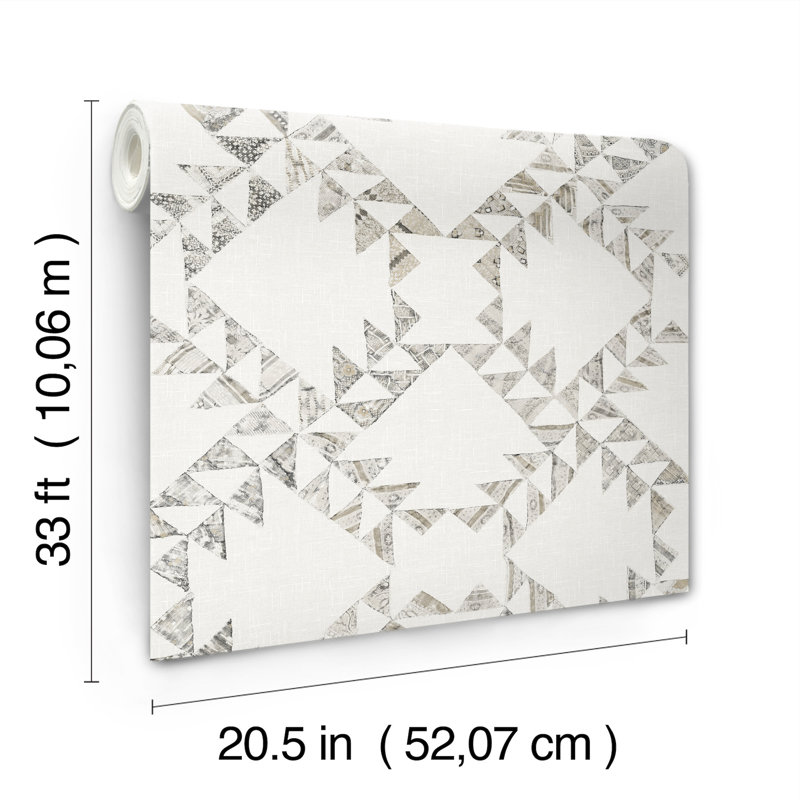 Papier peint courtepointe Scrap, Gris