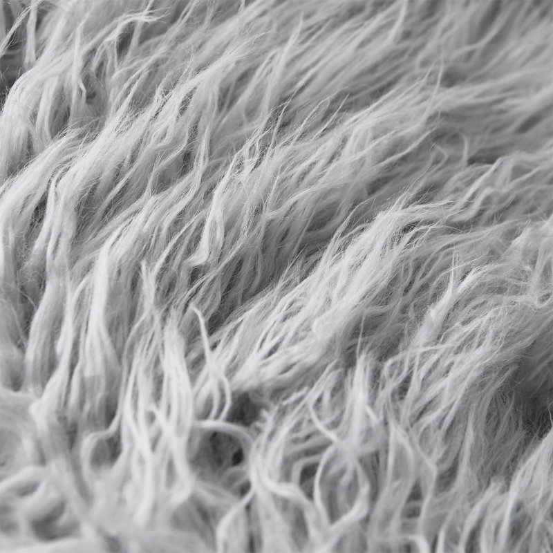 Giant Moon Chair - Mega Furry Plush, Light Gray Faux Fur