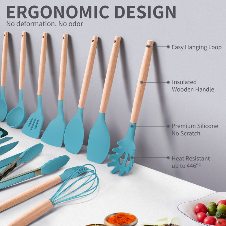 Fortune Candy 19-piece Non-stick Silicone Assorted Kitchen Utensil Set, Wayfair in 2023