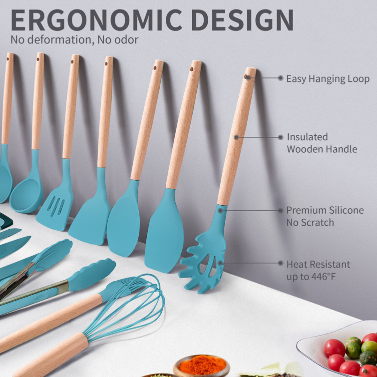AIRPJ 26 -Piece Cooking Spoon Set with Utensil Crock
