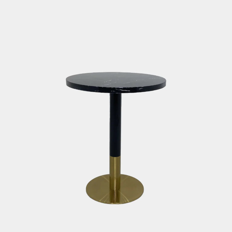 Table de salle à manger ronde Billen, Noir