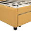 Lit de jour à 2 tiroirs en tissu de lin jaune, sans sommier, support solide avec compartiments, base stable-1212365566