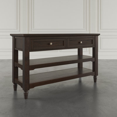 Brentwood Modern Transitional 50" Sofa Console Table with Drawers and Storage Shelves - Dark Brown