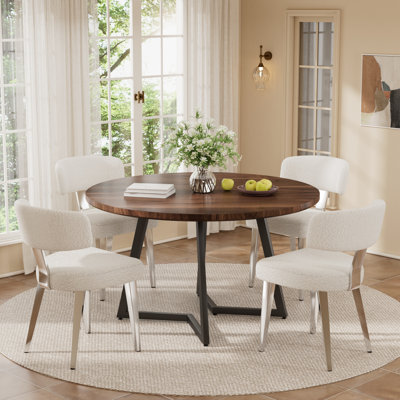 Round Wooden Dining Set For 4-6
