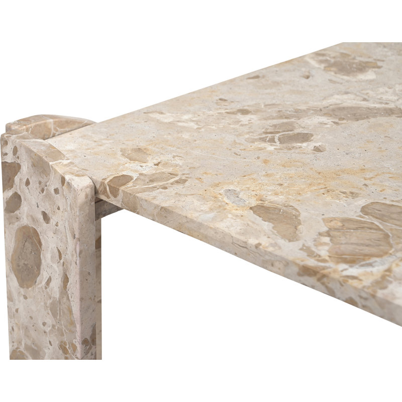 Table basse Abe en marbre véritable beige, Beige