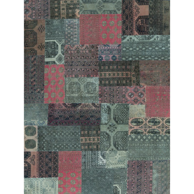 Afghan Wool Patchwork Area Rug