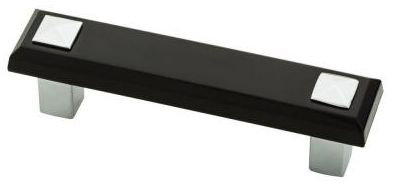 (5 Pack) 3 inch Kaley Pull Polished Chrome & Black