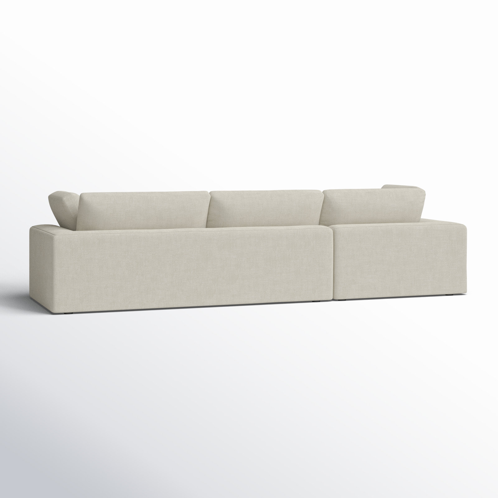 Asher Linen Sofa and Chaise, Effie Linen Performance Linen, Left Hand Facing