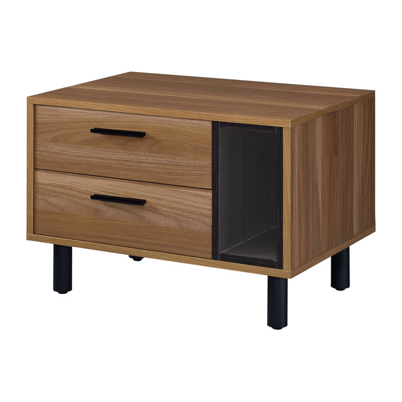 Desnoyer 2 - Drawer Nightstand in Brown/Black