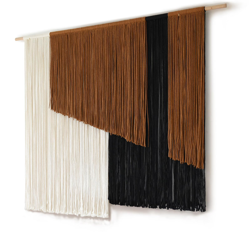 Art mural de macramé en fibre de macramé à suspendre au mur en macramé pour salon 57 po x l 43 po