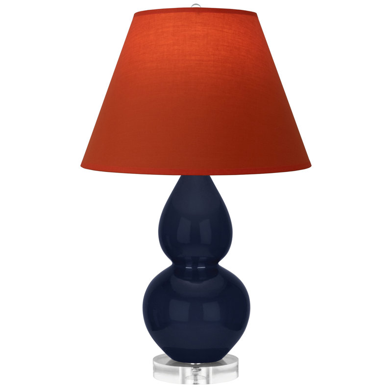 Petite lampe d'appoint à double gourde, Bleu, Tanger / taupe