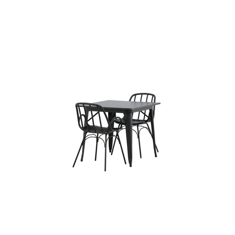 Timmons 2 - Person Dining Set, Black, Black