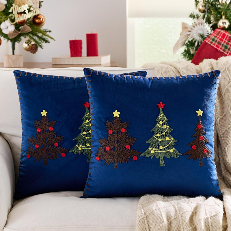 Ensemble de 2 housses de coussin Christmas Tree 18 x 18