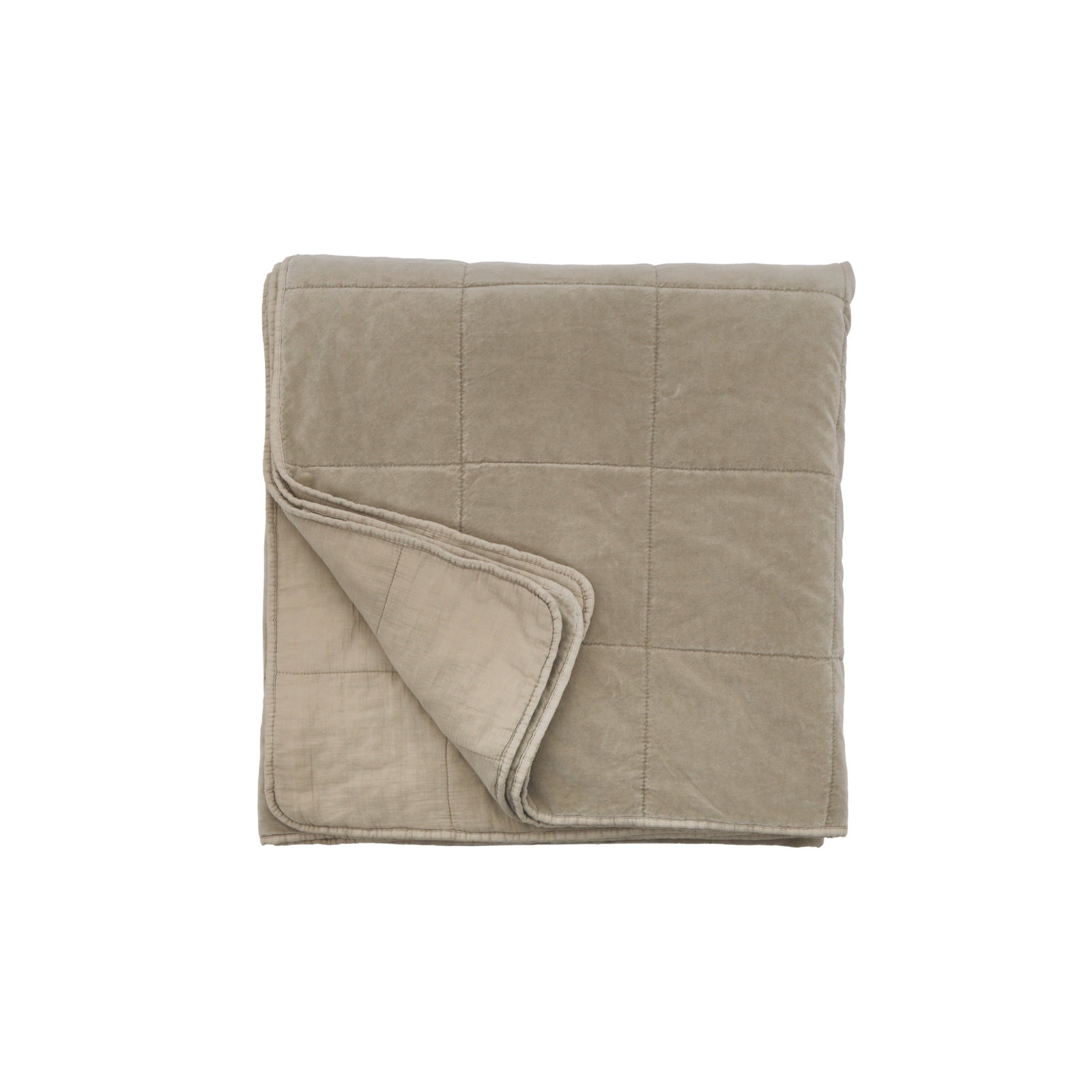 Amsterdam Velvet Coverlet, Twin Coverlet/Bedspread, Taupe