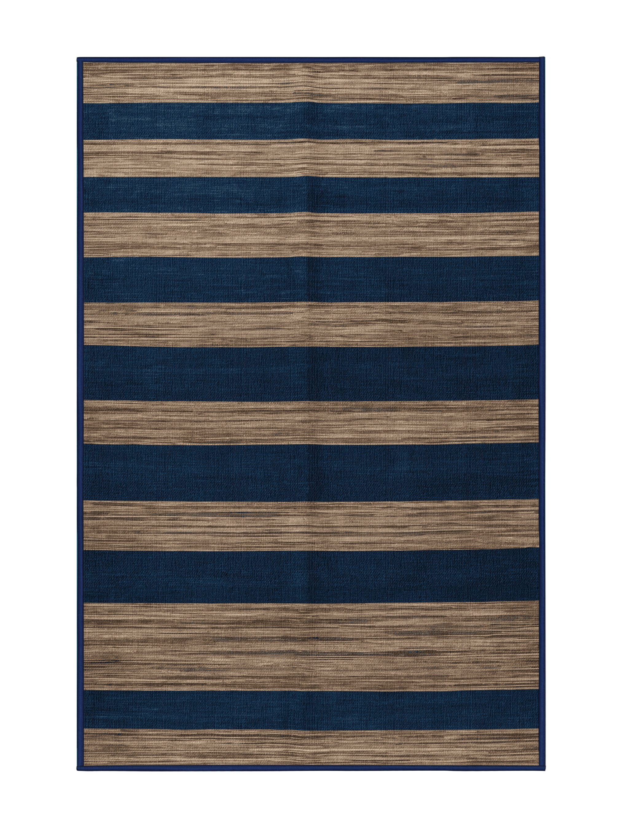 Longshore Tides Machine Washable Horizontal Stripes Blue Area Rug | Wayfair