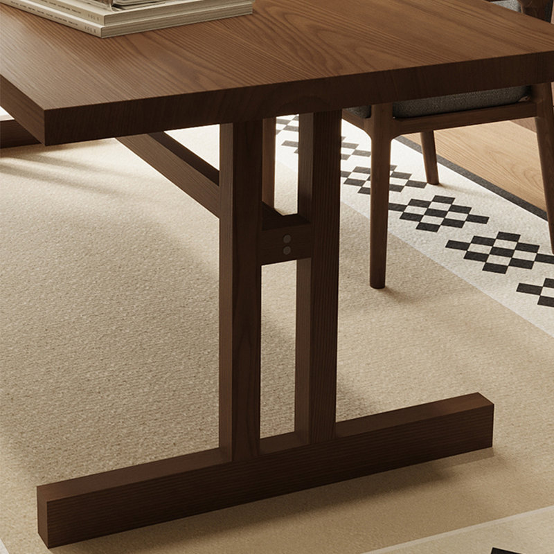 Table de salle à manger luxueuse en bois de frêne haut de gamme, H 29,53 po x L 55,12 po x l 27,56 po