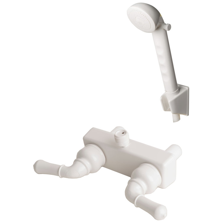 RV/Motorhome Two Handle Non-Metallic Shower Diverter with Matching Hand Held Shower Set
