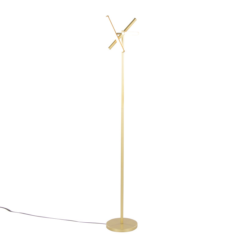 Lampe sur pied pivotante moderne en métal 65 po Icicle, Or