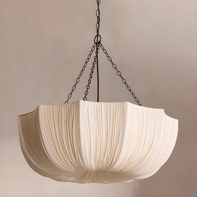 Luminaire suspendu résidentiel à abat-jour en tissu résidentiel sur chaîne