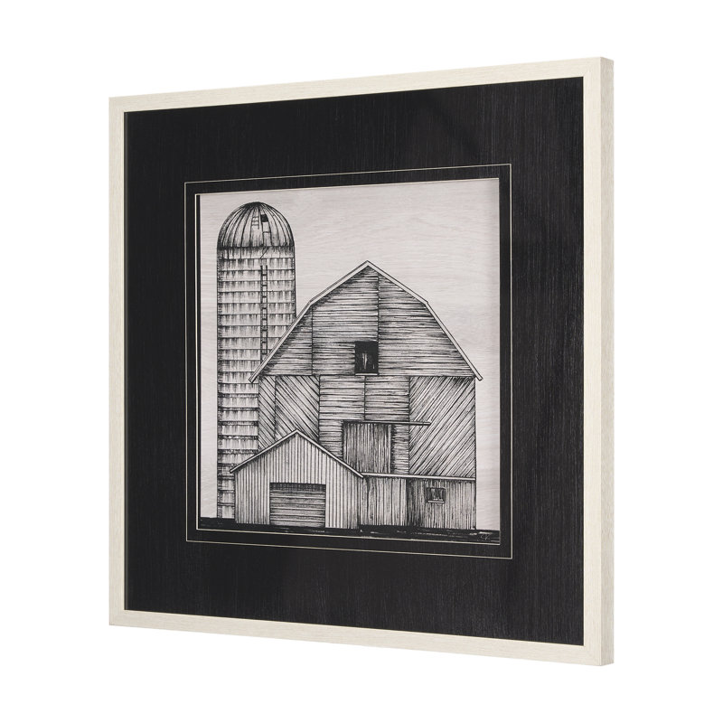 Barn Buildings I a Hand Embelished Textured, 31.5L x 1.6W x 31.5H, Bâtiments de grange I