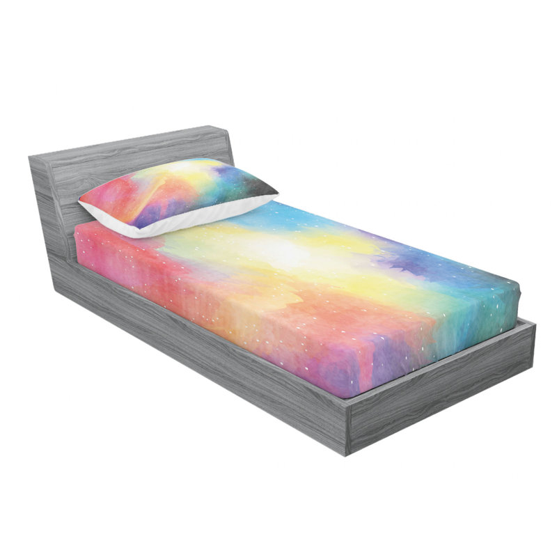 Microfiber Abstract Sheet Set, Twin Sheet Set with Fitted Sheet