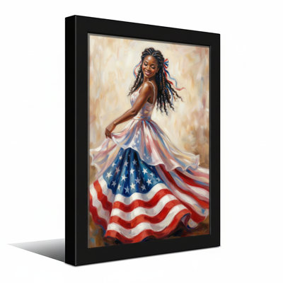 Fashion American Flag Dress Woman Portrait