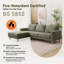2-Piece 90" Upholstered L-Shaped Fabric Linen Corner Sofa-2010216025