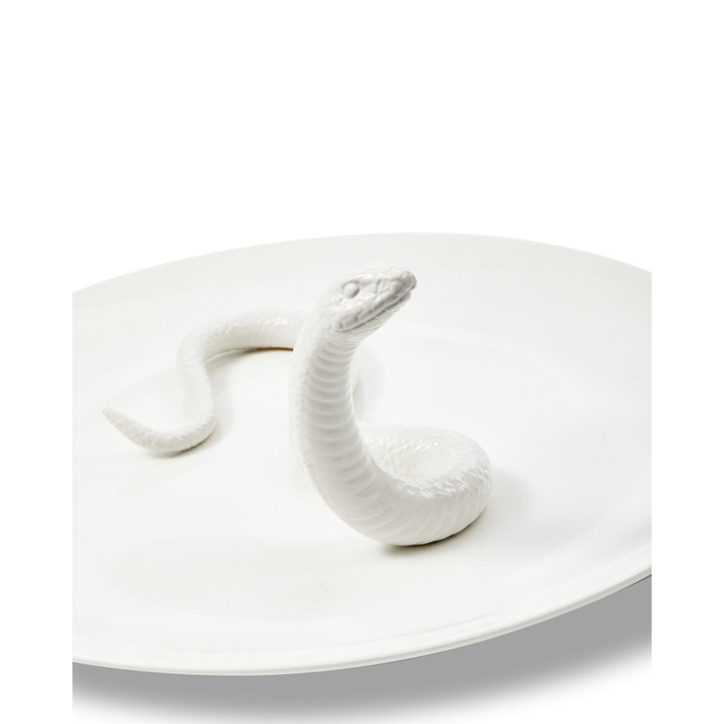 Assiette Alfrida blanc serpent