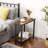 Industrial Wedge End Table With Storage For Small Space