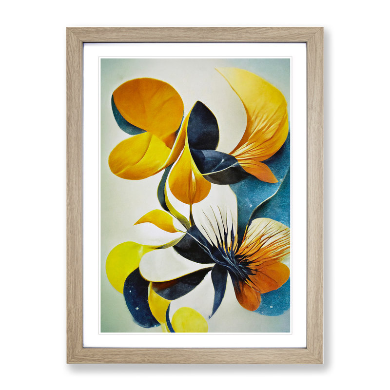 Beautiful Abstract Flowers No.3 - Framed Print, 34cm H x 25cm W x 2cm D, Oak Framed