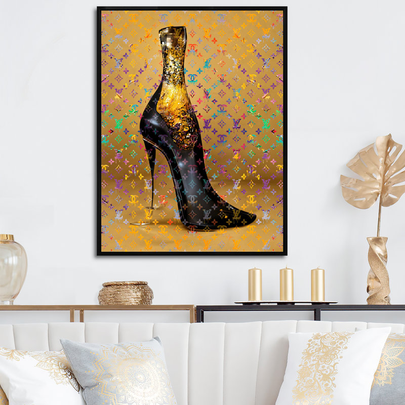 Art et art mural sur toile de luxe, L 30 po x H 40 po, Toile avec cadre flottant noir