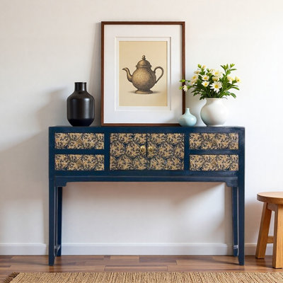 New Chinese Style Solid Wood Entryway Cabinet