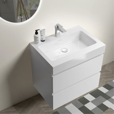 Meuble-lavabo blanc 24 po avec lavabo Alice